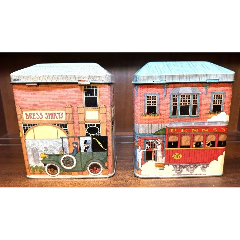 Vintage Tinsmith's Craft Building Tins Victorian Storefront Depot Set